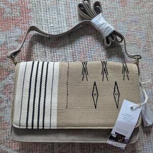 Stylish Beige and Black Patterned Women's Bag